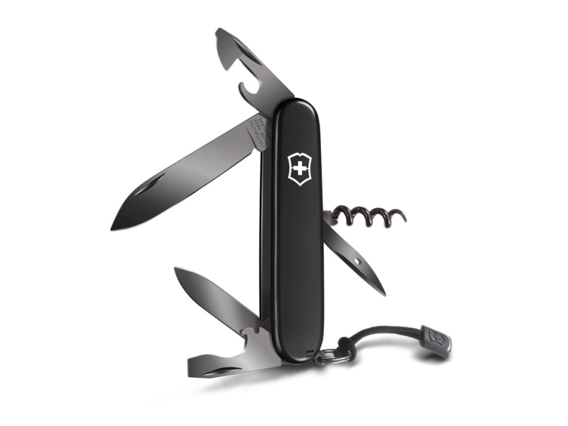 Нож перочинный VICTORINOX Spartan Onyx Black, 91 мм, 12 функций, чёрный, со шнурком в комплекте (Изображение 2)