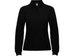 Рубашка поло Estrella женская с длинным рукавом (черный) 3XL