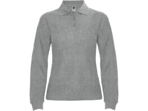 Рубашка поло Estrella женская с длинным рукавом (серый меланж) L