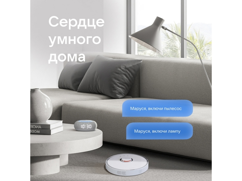 Умная колонка Капсула Мини с голосовым помощником Марусей (светло-серый)  (Изображение 11)