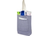 Эко-сумка Rainbow из переработанного хлопка с передним карманом (синий)  (Изображение 4)