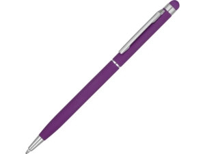 Ручка-стилус металлическая шариковая Jucy Soft soft-touch (фиолетовый) 