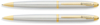 Набор FranklinCovey Lexington: шариковая ручка и карандаш 0.9мм. Цвет - хромовый с золотистой отделк (Изображение 1)