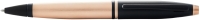 Шариковая ручка Cross Calais Brushed Rose Gold Plate and Black Lacquer