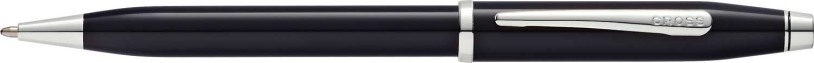 Шариковая ручка Cross Century II Black lacquer, черный лак с отделкой родием (Изображение 1)