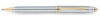 Шариковая ручка Cross Townsend, тонкий корпус. Цвет - серебристый с золотистой отделкой. (Изображение 1)