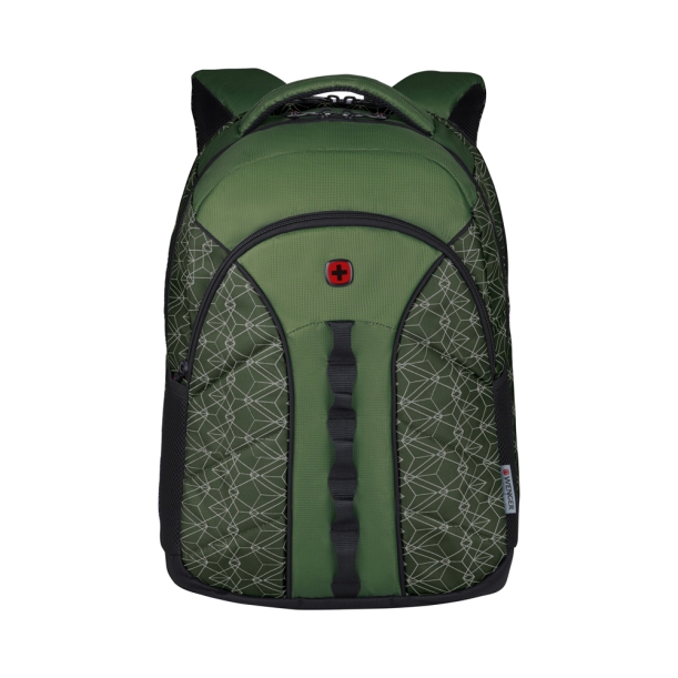 Рюкзак WENGER Sun 16'', зеленый со светоотражающим принтом, полиэстер, 35x27x47 см, 27 л (Изображение 1)