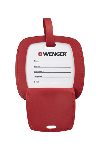 Бирка для багажа WENGER, красная, полиуретан, 4,1 x 4,1 x 0,4 см (Изображение 1)