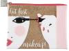 Косметичка Dewal Beauty серия "Модница", золотистая 22х16,5х1,5см (Изображение 1)