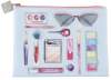 Косметичка Dewal Beauty серия "Модница", голубая 22,5х17х1см (Изображение 1)