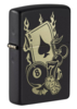 Зажигалка ZIPPO Gambling Design с покрытием Black Matte, латунь/сталь, чёрная, матовая, 38x13x57 мм (Изображение 1)