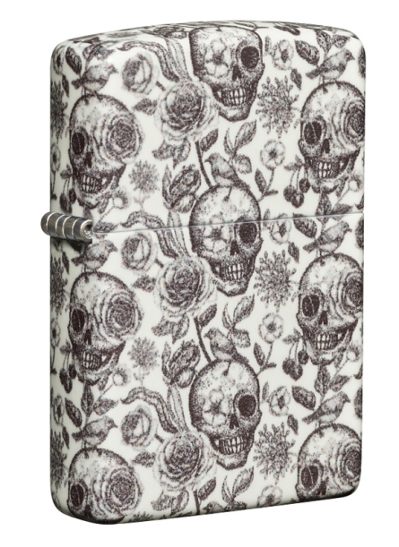 Зажигалка ZIPPO Skeleton с покрытием Glow in the Dark Green, латунь/сталь, серая, 38x13x57 мм (Изображение 1)
