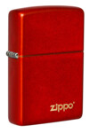 Зажигалка ZIPPO Classic с покрытием Metallic Red, латунь/сталь, красная, матовая, 38x13x57 мм