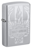 Зажигалка ZIPPO Harley-Davidson® c покрытием Satin Chrome™, латунь/сталь, серебристая, 38x13x57 мм (Изображение 1)