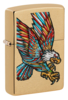 Зажигалка ZIPPO Tattoo Eagle с покрытием Brushed Brass, медь/сталь, золотистая, матовая, 38x13x57 мм (Изображение 1)