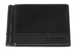 Зажим для денег ZIPPO с защитой от сканирования RFID, чёрный, натуральная кожа, 11x1x8,2 см