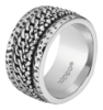 Кольцо ZIPPO, серебристое, с цепочным орнаментом, нержавеющая сталь, 1,2x0,25 см, диаметр 19,7 мм (Изображение 1)