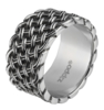 Кольцо ZIPPO, серебристое, с плетёным орнаментом, нержавеющая сталь, диаметр 20,4 мм (Изображение 1)