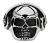 Кольцо ZIPPO, серебристое, в форме черепа, нержавеющая сталь, диаметр 20,4 мм (Изображение 1)