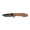 Нож складной Stinger, 80 мм, (чёрный), материал рукояти: сталь/эбеновое дерево (коричневый) (Изображение 1)