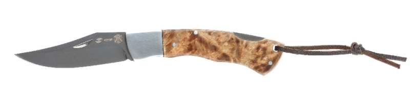 Нож складной Stinger, 92 мм, (серебристый), материал рукояти: сталь/дерево (серебристо-коричневый) (Изображение 1)