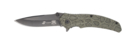 Нож складной Stinger, 84 мм, (чёрный), материал рукояти: алюминий (зелёный камуфляж)