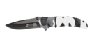 Нож складной Stinger, 84 мм, (чёрный), материал рукояти: алюминий (чёрно-белый камуфляж)