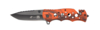 Нож складной Stinger, 86 мм, (чёрный), материал рукояти: алюминий (оранжевый камуфляж) (Изображение 1)