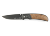 Нож складной Stinger, 71 мм, (чёрный), материал рукояти: сталь/дерево (коричневый) (Изображение 1)