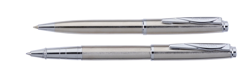 Набор  Pierre Cardin PEN&amp;PEN: ручка шариковая + роллер. Цвет - стальной. Упаковка Е. (Изображение 1)