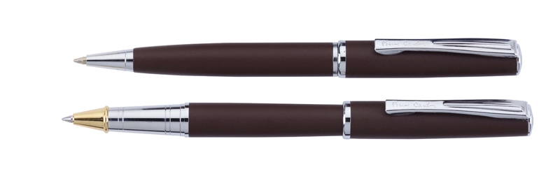 Набор Pierre Cardin PEN&amp;PEN: ручка шариковая + роллер. Цвет - коричневый матовый. Упаковка Е. (Изображение 1)
