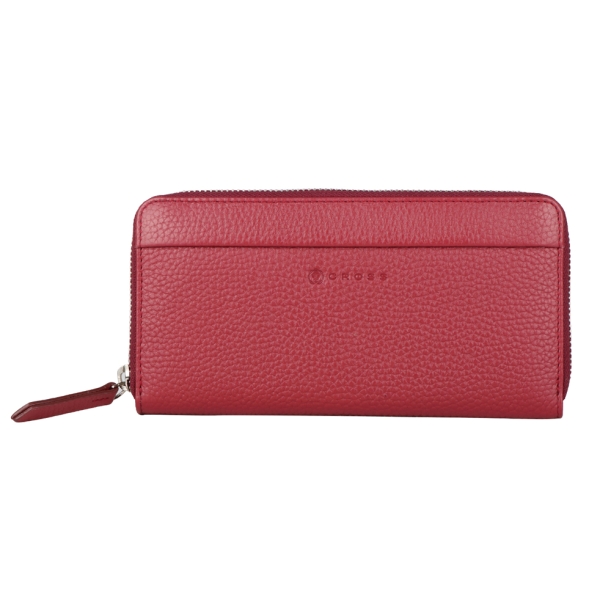 Кошелёк Cross Colors Burgundy, кожа наппа, фактурная, цвет бордовый (Изображение 1)