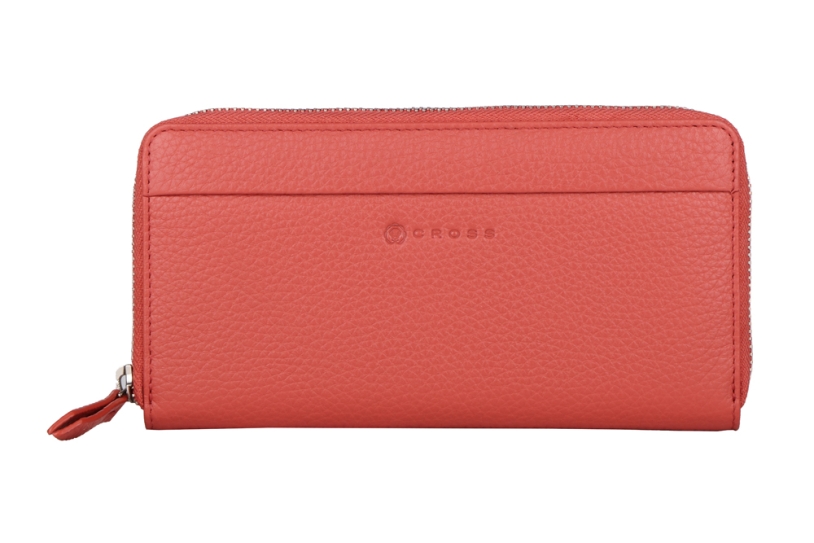 Кошелёк Cross Colors Coral, кожа наппа, фактурная, цвет коралловый (Изображение 1)