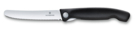 Нож для овощей VICTORINOX SwissClassic, складной, лезвие 11 см с волнистой кромкой, чёрный