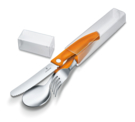 Набор из 3 столовых приборов VICTORINOX Swiss Classic: нож для овощей, вилка, ложка, оранжевый цвет
