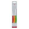 Набор из 3 ножей для овощей VICTORINOX: красный нож 8 см, оранжевый нож 8 см, зелёный нож 11 см (Изображение 1)