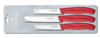 Набор из 3 ножей VICTORINOX Swiss Classic: 2 ножа для овощей 8 см, столовый нож 11 см, красная ручка (Изображение 1)