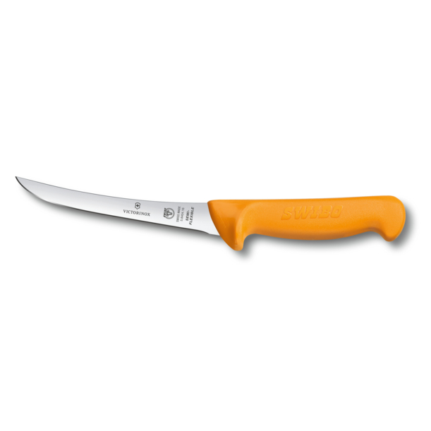 Нож обвалочный VICTORINOX Swibo с изогнутым узким полугибким лезвием 16 см, жёлтый (Изображение 1)