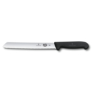 Нож для хлеба VICTORINOX Fibrox с волнистым лезвием 21 см, чёрный