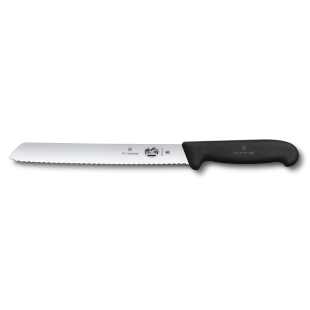 Нож для хлеба VICTORINOX Fibrox с волнистым лезвием 21 см, чёрный (Изображение 1)