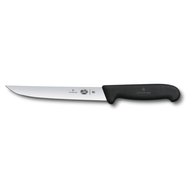 Нож разделочный VICTORINOX Fibrox с прямым узким лезвием 15 см, чёрный (Изображение 1)