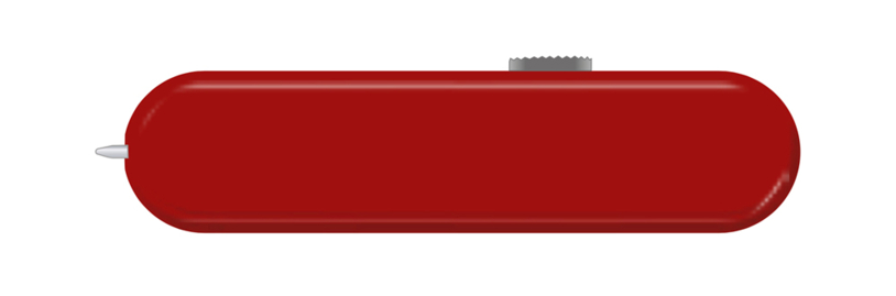 Задняя накладка для ножей VICTORINOX 58 мм, с отверстием под шариковую ручку, пластиковая, красная (Изображение 1)
