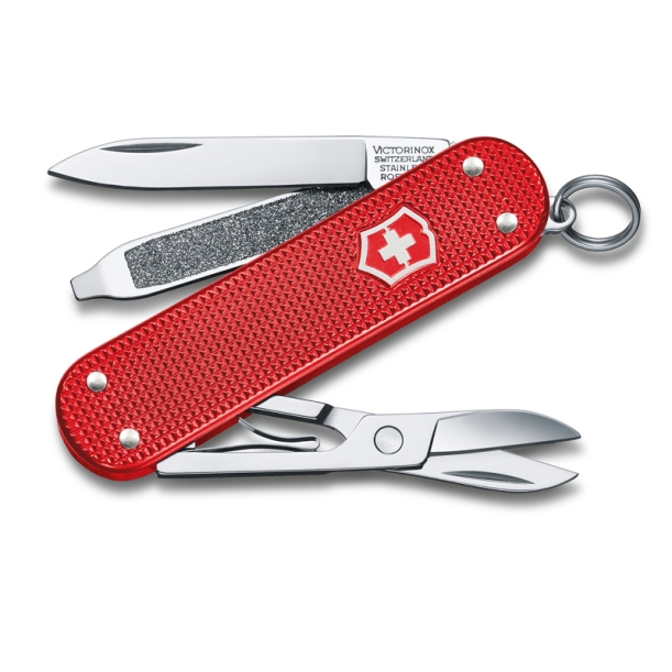 Нож-брелок VICTORINOX Classic SD Alox Colors "Sweet Berry", 58 мм, 5 функций, красный (Изображение 1)