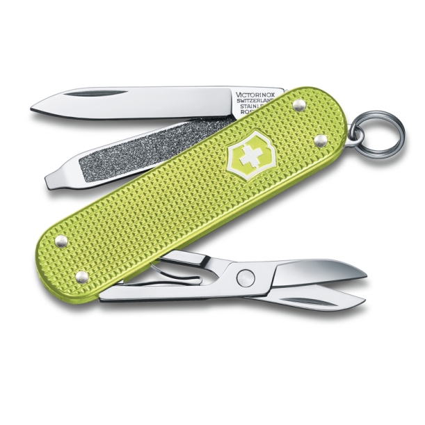 Нож-брелок VICTORINOX Classic SD Alox Colors "Lime Twist", 58 мм, 5 функций, светло-зелёный (Изображение 1)
