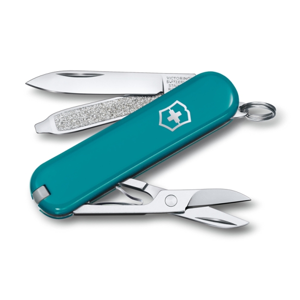 Нож-брелок VICTORINOX Classic SD Colors "Mountain Lake", 58 мм, 7 функций, тёмно-бирюзовый (Изображение 1)