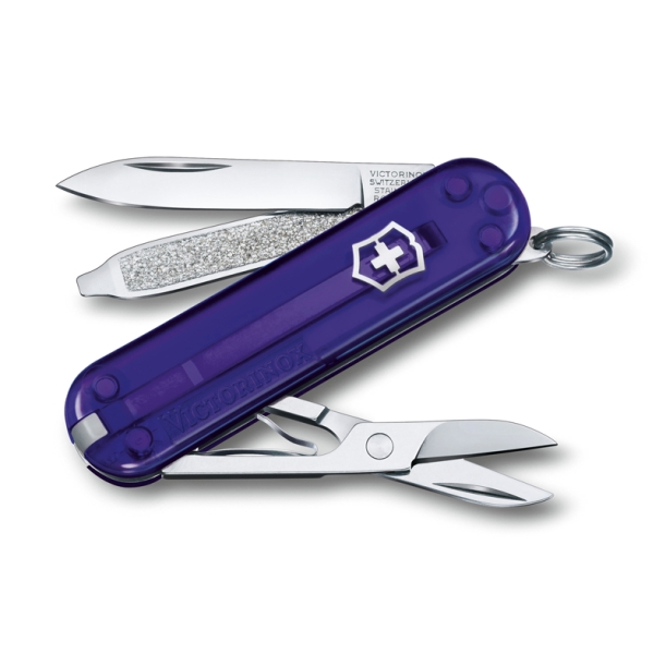 Нож-брелок VICTORINOX Classic SD Colors "Persian Indigo", 58 мм, 7 функций, полупрозрачный индиго (Изображение 1)