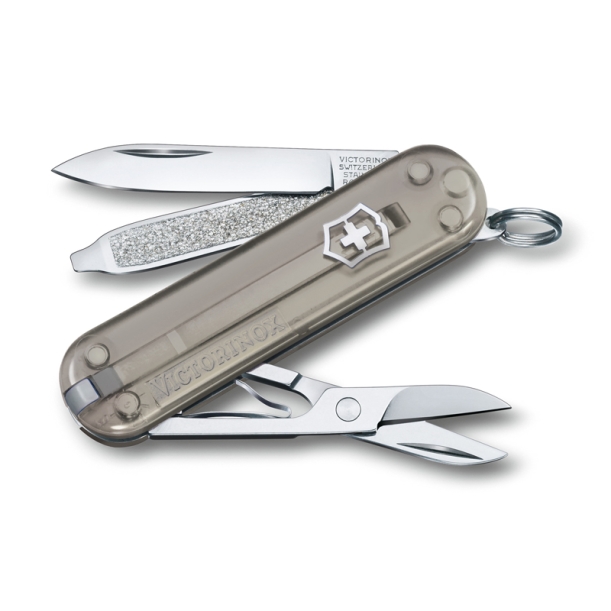 Нож-брелок VICTORINOX Classic SD Colors "Mystical Morning", 58 мм, 7 функций, полупрозрачный серый (Изображение 1)