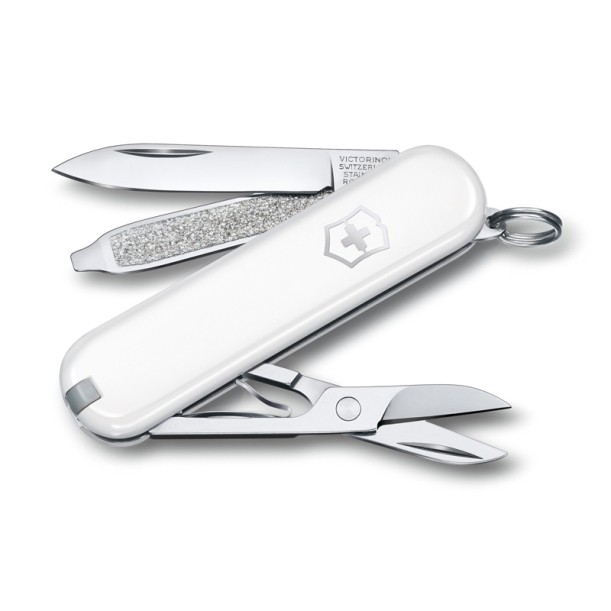 Нож-брелок VICTORINOX Classic SD Colors "Falling Snow", 58 мм, 7 функций, белый (Изображение 1)