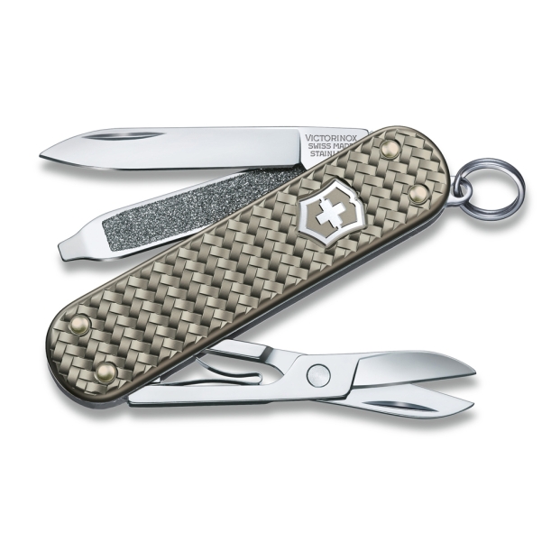 Нож-брелок VICTORINOX Classic SD Precious Alox "Infinite Grey", 58 мм, 5 функций, серый (Изображение 1)