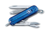 Нож-брелок VICTORINOX Signature, 58 мм, 7 функций, полупрозрачный синий (Изображение 1)